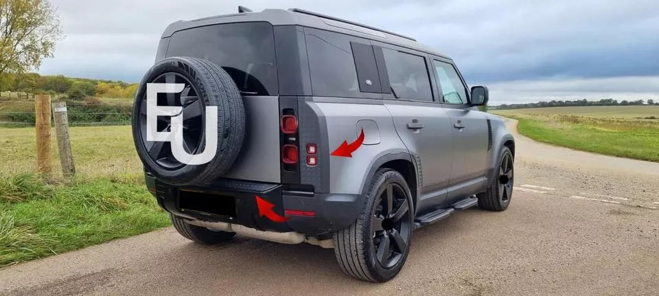 9 PIECE CHEQUER PLATE BLACK BODY TRIM KIT FOR LAND ROVER DEFENDER 90 L663 2020+